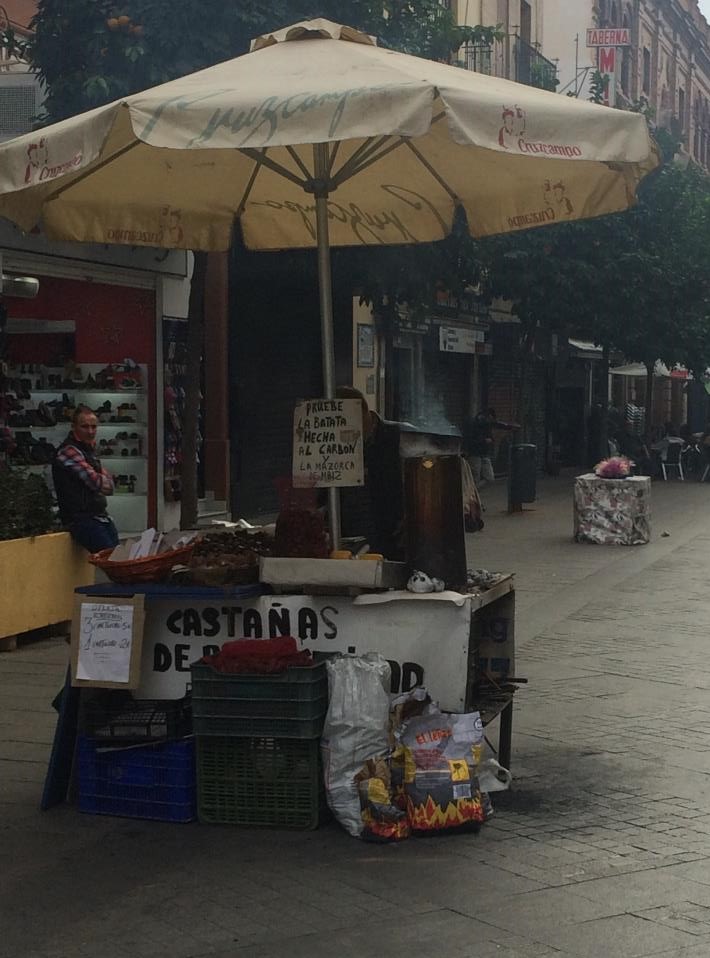 castañas chestnuts in the streets of triana sevilla