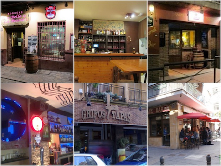 Collage of different tapas bar in Granada